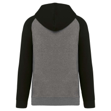 PROACT PA369 kétszínű raglán ujjú kapucnis pulóver Proact, Grey Heather/Black-L férfi pulóver, kardigán