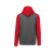 PROACT PA370 gyerek kapucnis pulóver, kétszínű raglán ujjú Proact, Grey Heather/Sporty Red-12/14