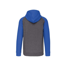 PROACT PA380 kétszínű cipzáras kapucnis kapucnis pulóver Proact, Grey Heather/Sporty Royal Blue-XL