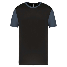 PROACT PA4023 kétszínű rövid ujjú környakas unisex sportpóló Proact, Black/Sporty Grey-L