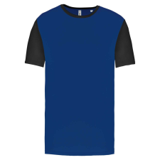 PROACT PA4023 kétszínű rövid ujjú környakas unisex sportpóló Proact, Dark Royal Blue/Black-3XL férfi póló