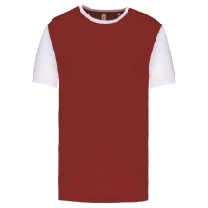 PROACT PA4023 kétszínű rövid ujjú környakas unisex sportpóló Proact, Garnet/White-3XL