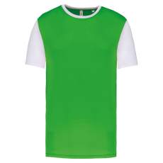 PROACT PA4023 kétszínű rövid ujjú környakas unisex sportpóló Proact, Green/White-L
