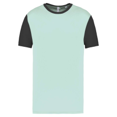 PROACT PA4023 kétszínű rövid ujjú környakas unisex sportpóló Proact, Ice Mint/Dark Grey-XS