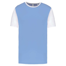 PROACT PA4023 kétszínű rövid ujjú környakas unisex sportpóló Proact, Sky Blue/White-M férfi póló