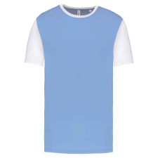 PROACT PA4023 kétszínű rövid ujjú környakas unisex sportpóló Proact, Sky Blue/White-S férfi póló