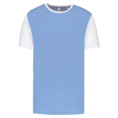 PROACT PA4023 kétszínű rövid ujjú környakas unisex sportpóló Proact, Sky Blue/White-XL