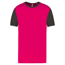 PROACT PA4023 kétszínű rövid ujjú környakas unisex sportpóló Proact, Sporty Pink/Dark Grey-2XL
