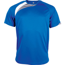 PROACT PA436 unisex rövid ujjú kereknyakú sportpóló színes panelekkel Proact, Sporty Royal Blue/White/Storm Grey-L férfi póló