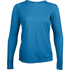 PROACT PA444 Női hosszú ujjú kereknyakú sportpóló Proact, Aqua Blue-XS