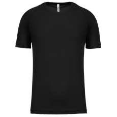 PROACT PA445 rövid ujjú kereknyakú gyerek sportpóló Proact, Black-6/8