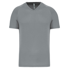 PROACT PA476 V-nyakú férfi rövid ujjú sportpóló Proact, Fine Grey-XL férfi póló