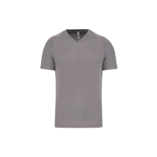 PROACT PA476 V-nyakú férfi rövid ujjú sportpóló Proact, Fine Grey-XS férfi póló