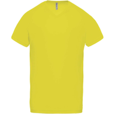 PROACT PA476 V-nyakú férfi rövid ujjú sportpóló Proact, Fluorescent Yellow-M