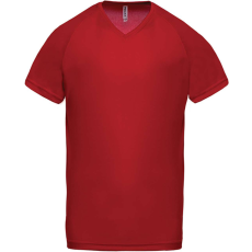 PROACT PA476 V-nyakú férfi rövid ujjú sportpóló Proact, Red-3XL