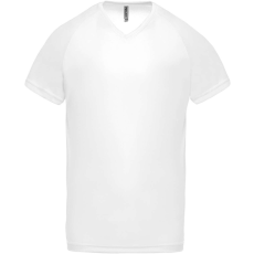 PROACT PA476 V-nyakú férfi rövid ujjú sportpóló Proact, White-2XL