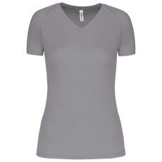 PROACT PA477 Női rövid ujjú V-nyakú sportpóló Proact, Fine Grey-2XL