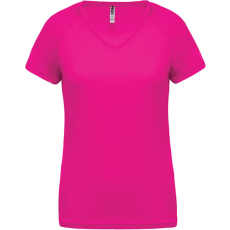 PROACT PA477 Női rövid ujjú V-nyakú sportpóló Proact, Fuchsia-M
