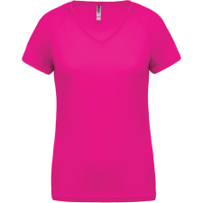 PROACT PA477 Női rövid ujjú V-nyakú sportpóló Proact, Fuchsia-XL női póló