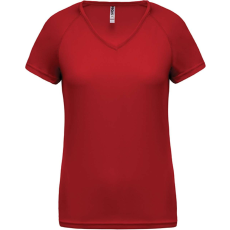 PROACT PA477 Női rövid ujjú V-nyakú sportpóló Proact, Red-2XL