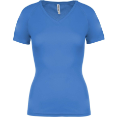 PROACT PA477 Női rövid ujjú V-nyakú sportpóló Proact, Sporty Royal Blue-2XL