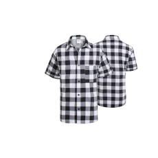 Procera Flanell rövid ujjú ing, fehér-fekete, XL-es méret