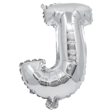 Procos Betű formájú fólia lufi ezüst színben – J betű 32cm party kellék