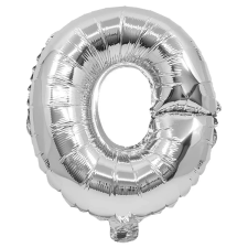 Procos Betű formájú fólia lufi ezüst színben – O betű 32cm party kellék