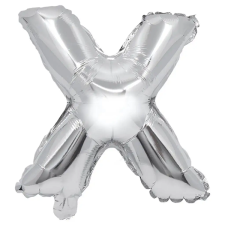 Procos Betű formájú fólia lufi ezüst színben – X betű 32cm party kellék