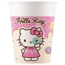 Procos Hello Kitty és Kuromi papír pohár 8db-os szett 200ml party kellék