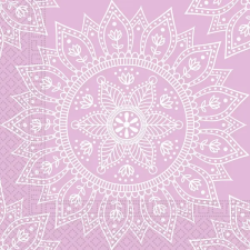 Procos Mandala lila-fehér papírszalvéta szett – 2 rétegű, 33x33 cm, 20db party kellék