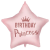 Procos Szülinapi fólia lufi – „Birthday Princess” felirattal, csillag alakú, rózsaszín 46cm