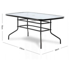 PRODA Holiday négyszögletű kerti asztal kerti bútor