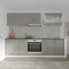 PRODA Karo V19 konyhabútor 28 mm-es Thermo munkalappal, Fényes szürke / Fehér, MDF, 260 cm