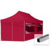  Professional összecsukható sátrak ECO 300 g/m2 ponyvával, alumínium szerkezettel, 4 oldalfallal - 3x6m bordó