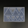  Professzionális szilikon öntőforma, átlátszó, vegyes háromszög 6,4cm x 9 cm x 2,2cm