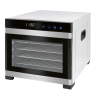  ProfiCook PC-DR 1218 Élelmiszer szárító, 6 rozsdamentes tálca, hőmérséklet 35-75 C, LED kijelző, termosztát, rozsdamentes/fekete