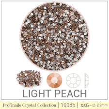 Profinails kristálykő tégelyben 100 db Light Peach ss6 körömdíszítő