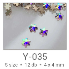 Profinails Profinails forma strasszkövek #Y-035 Crystal AB 12 db (4x4 mm virág) körömdíszítő