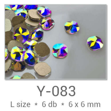 Profinails Profinails forma strasszkövek #Y-083 Crystal AB 6 db (6x6 mm nyolcszög) körömdíszítő