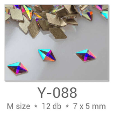 Profinails Profinails forma strasszkövek #Y-096 Crystal AB 12 db (5x5 mm csapott deltoid) körömdíszítő