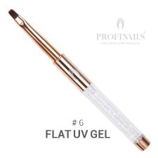 Profinails Rose Gold Gel Brush zselés ecset #6 Flat műkörmös ecset