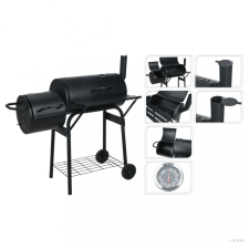 Progarden fekete hengeres füstölő grillsütő