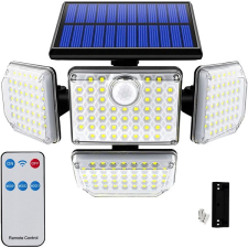 PRONETT XJ4860 Napelemes mozgásérzékelős LED lámpa, 140 LED, alkonykapcsoló kültéri világítás