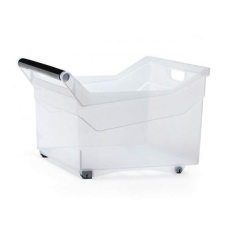  Prosperplast Átlátszó Tároló doboz 29L 38x37,9x25,6cm fogantyús, görgős bútor