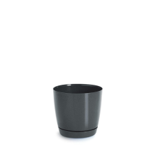 PROSPERPLAST Coubi Round Grafitszürke Műanyag Virágcserép 18 cm, 10db-os csomag kerti tárolás