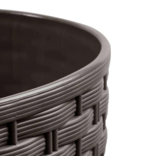 PROSPERPLAST Dekoratív virágcserép, Prosperplast, Rato Round, kerek, sötétbarna, 20x19 cm, 20x19 cm kerti tárolás