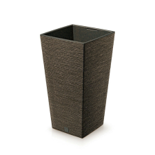 PROSPERPLAST Furu Square ECO Wood Kávébarna Négyzetes Virágcserép, 3db-os csomag kerti tárolás