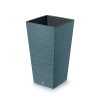 PROSPERPLAST Furu Square Skandináv Kék Bordázott Virágcserép 29,5 cm, 3db-os csomag