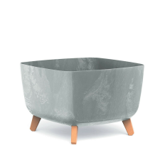 PROSPERPLAST Gracia Square Beton Hatású Virágtartó Lábakon - Szürke 39 cm, 5db-os csomag kerti tárolás